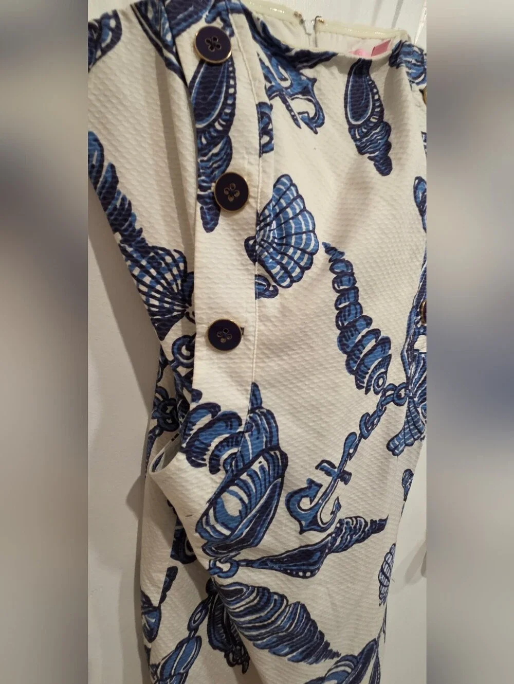 Lilly Pulitzer White Mini Skirt with Blue Shell Print - Picture 3 of 4